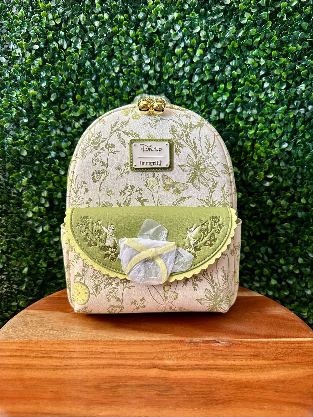 Loungefly Disney Peter Pan Tinker Bell Floral Allover Print Mini Backpack
